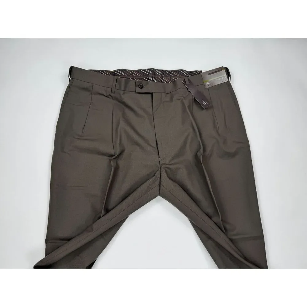 Louis Raphael Luxe Mario Pleated Wool Pant Mens 44 x32 NWT Extended Waist Pocket